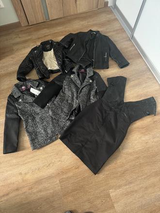 Balík koženkového oblečenia - poškodenia koženky, 122–134