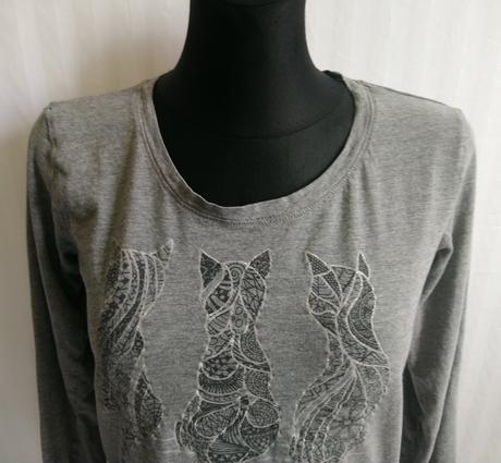 Dámsky tmavo sivý top s motívom, jean pascale, s