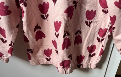 Bledoružová bavlnená mikina s tulipánmi, reserved, reserved,104