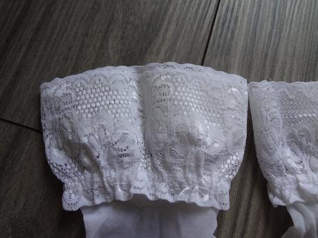 Biele samodržky s čipkou, s