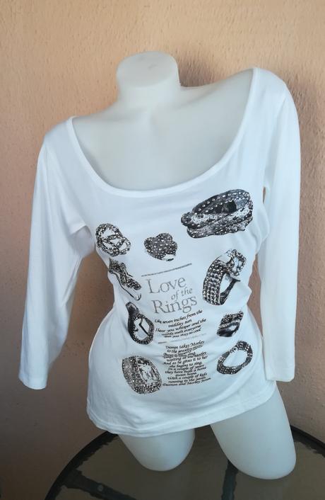 Top, tričko, biele so vzorom, s, m, m / s