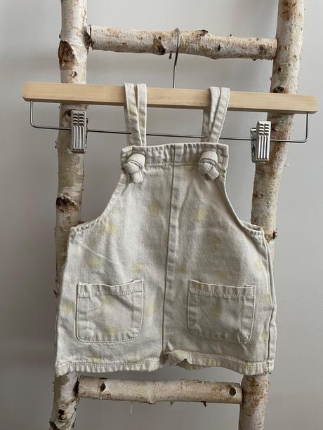 Béžové rifľové kraťasy so žltými bodkami zara, zara,80