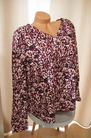 Bordová vzorovaná blúzka, xl, xl
