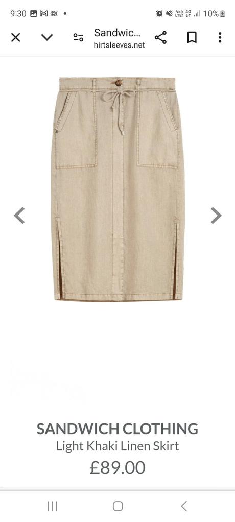 Sandwich ľanová midi sukňa, s