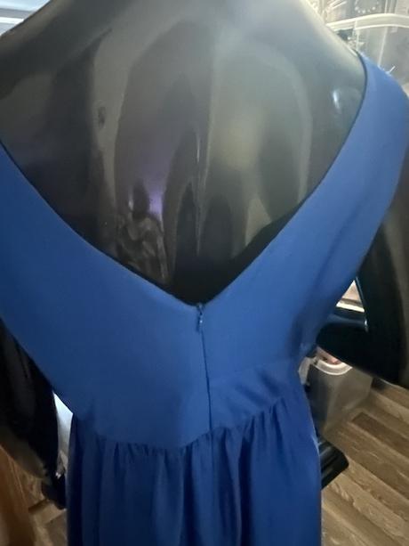 Slávnostné modré maxi šaty, l / m