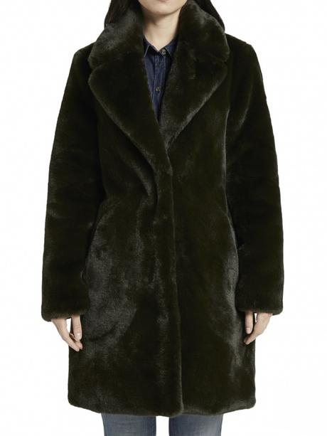 Kožušinový kabát -xs, tom tailor,xs