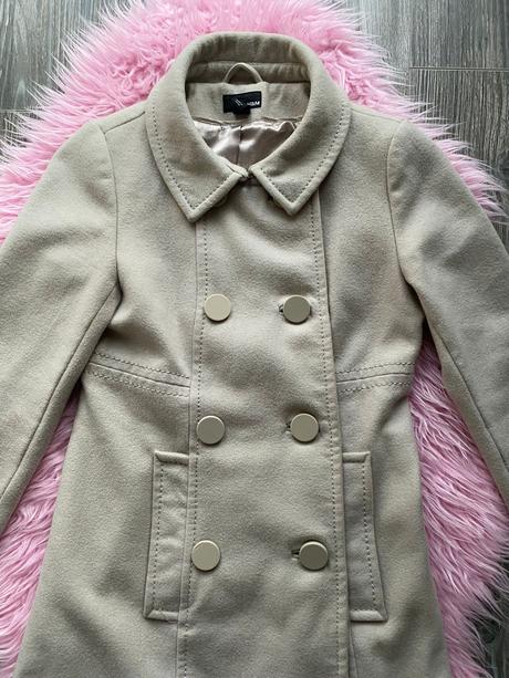 Maslový vlnený kabát, h&m,34