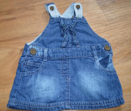 Rifľová suknička na traky + tričko, f&f,68