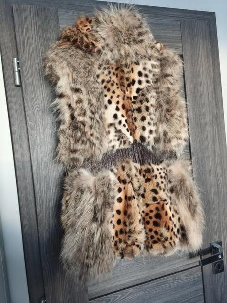 Luxusna vesta z pravej kozusiny rys ostrovid, s