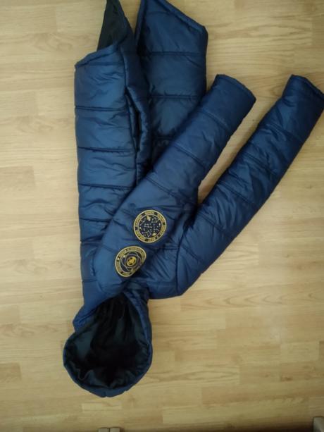 Zimná bunda modrá s poštovným, s