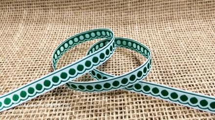 Ozdobná stuha 10 mm - bodky - zelené, 