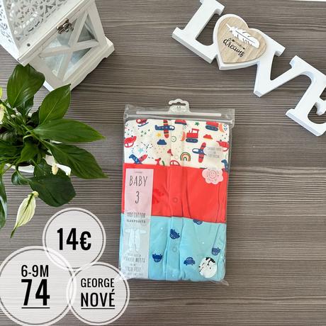 Overalové pyžamká, george,62 / 68 / 74 / 80