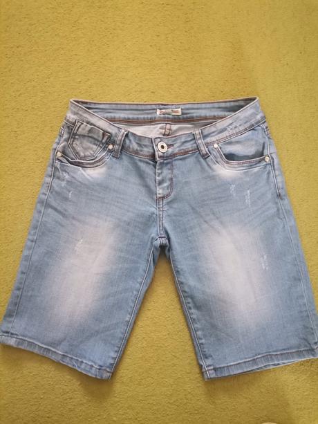 Dámske riflové krátke nohavice/kraťasy, dromedar,28