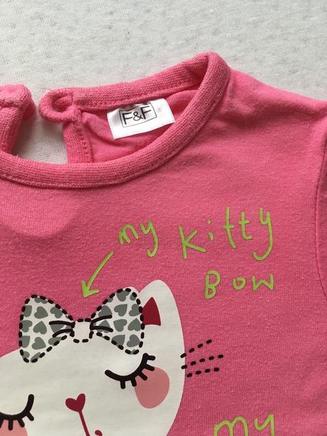 Tričko 3-6 mesiacov s mačičkou, f&f,68
