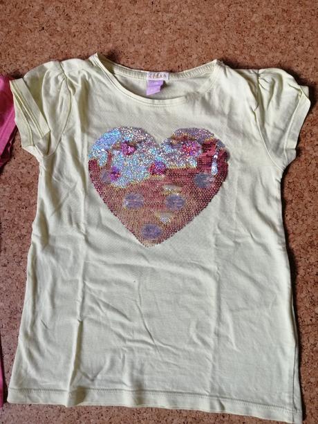 Tričko s trblietavým srdiečkom, dopodopo,110