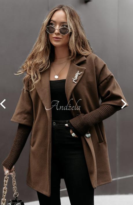 Čokoládový prechodný kabátik andzela, 