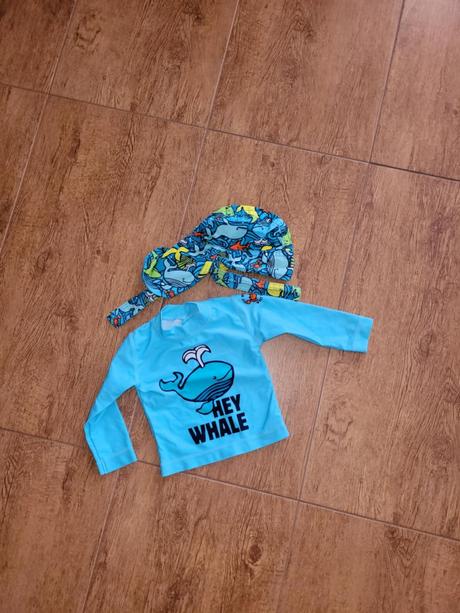 Tricko s uv plus klobucik, h&m,68