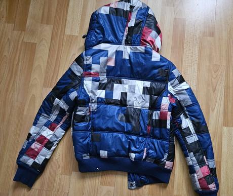Detska modra zimna bunda s kapucnou, only,s