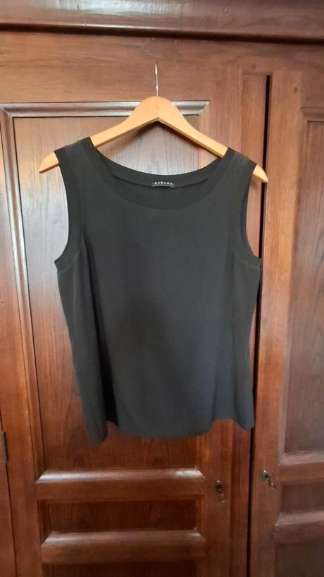 Hodvábny čierny top - s, sisley,s