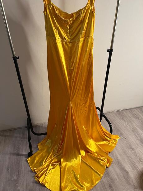 Žlté elegantne šaty, xxl