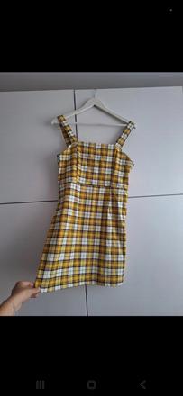 Žlté kárované šaty, new yorker,l