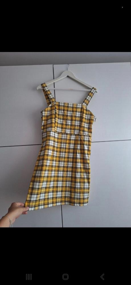 Žlté kárované šaty, new yorker,l