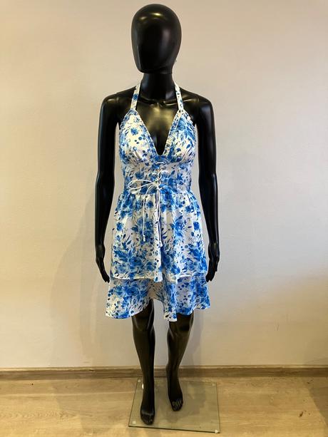 Dámske šaty bielo modré (s), s