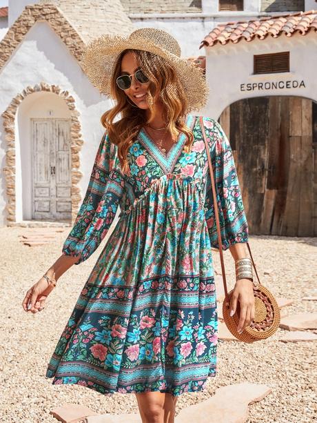 Šaty kvetinové poštovné zadarmo, l / m / s / xl