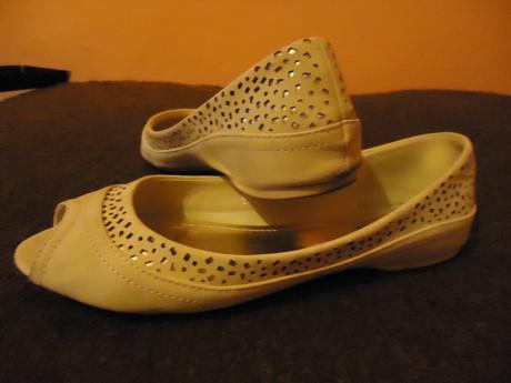 Hnedé balerínky s otvorenou špičkou, 36