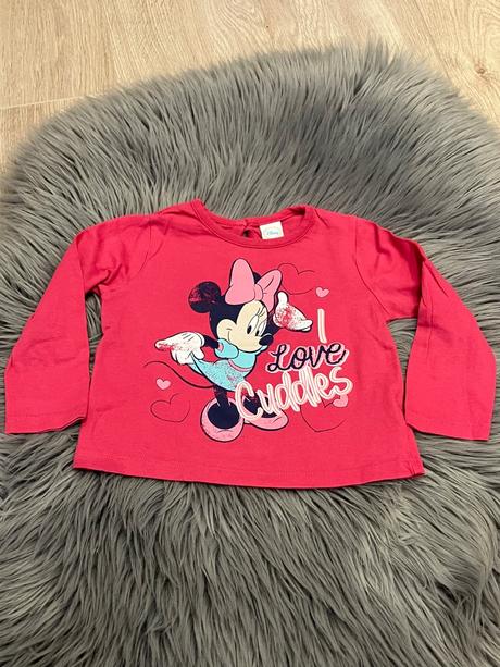 Dievčenské  tričko tmavoružové minnie (9-12 mes.), disney,80