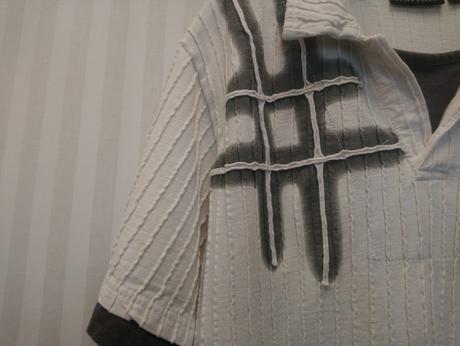 Pánske krémovo sivé tričko s golierom, santino, l, l