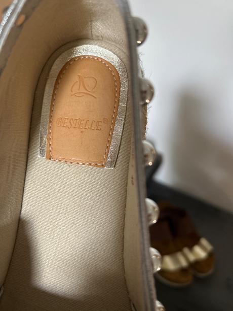 Koženkové strieborné espadrilky č.40, 40