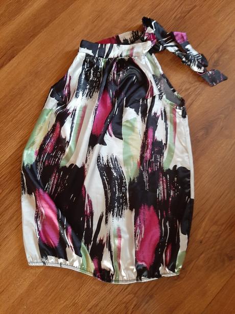 Letná saténová blúzka s viazaním, s