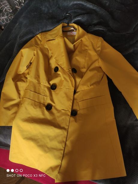 Jarný kabát - horčičový, 44