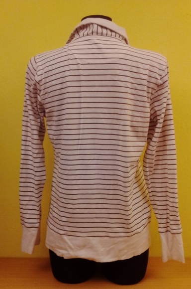 Tenká dámska elastická mikina na zips s pásikmi, l