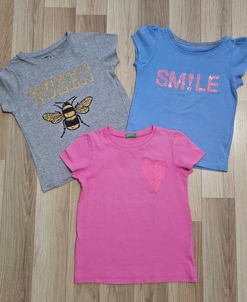 Tričká 3ks, benetton,116