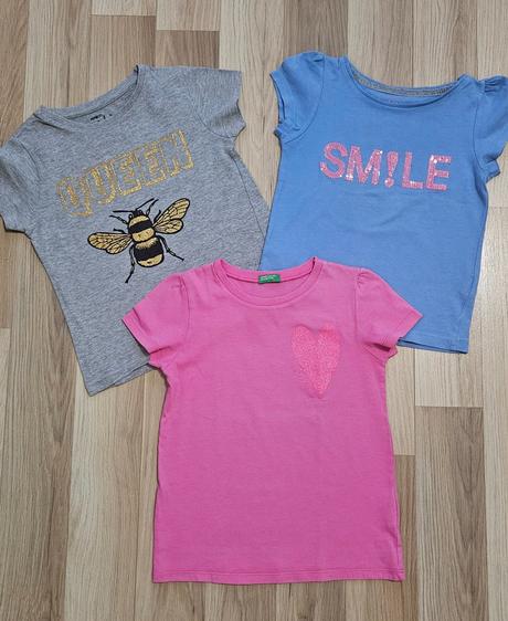 Tričká 3ks, benetton,116