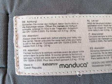 Nosič zn. manduca sivy, manduca