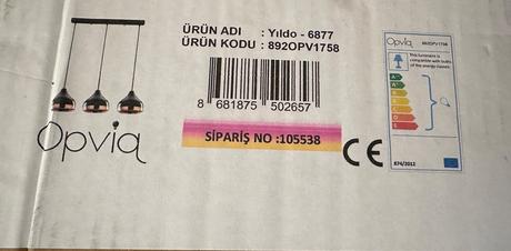 Závesné svietidlo bonami opviq lights yildo za 50e, 