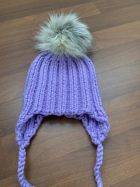 Svetlofialová teplá čiapka na zimu obvod 40 cm, 62 / 68 / 74 / 80