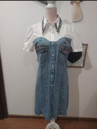 Luxusné riflové šaty, m