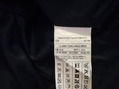 Tmavomodra kozusinova bunda, benetton,92