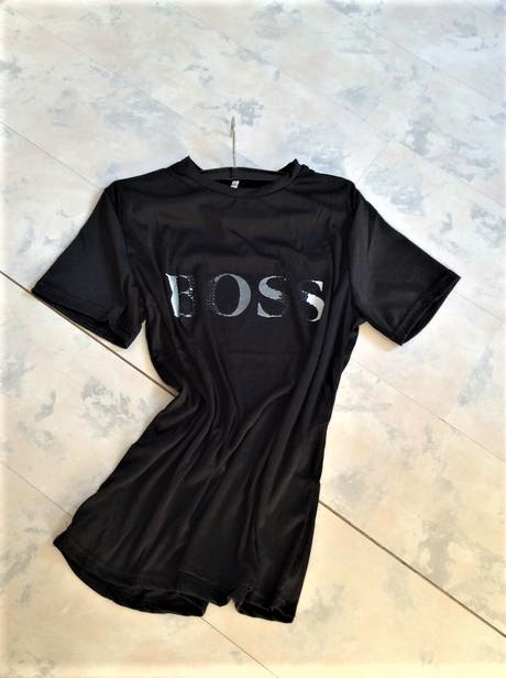 Tričko s nápisom boss, l