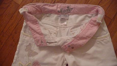 Biele 3/4 riflové nohavice, next,134