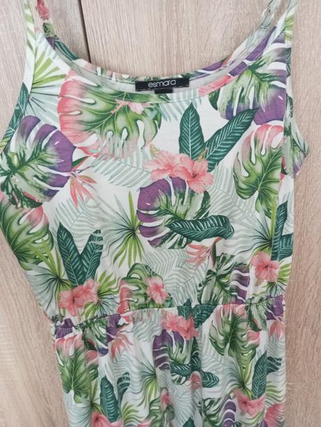 Dámske dlhé šaty letné s kvety listy, esmara,s