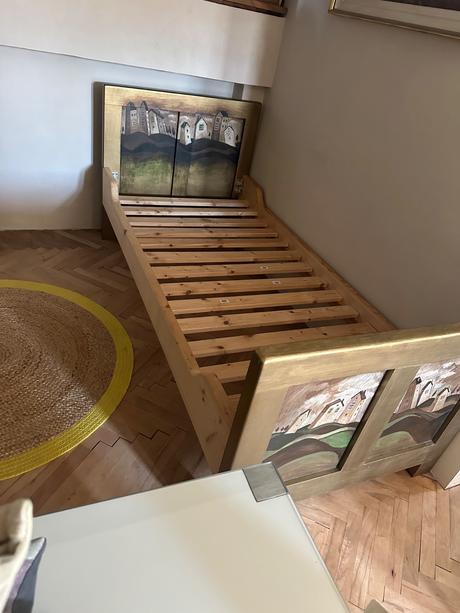 Krásna secesná posteľ 90x200cm, šírka (cm): 90,dĺžka (cm): 200