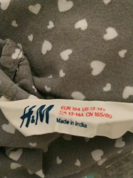Sivo biely top so srdiečkami, h&m, 158-164 cm, h&m,164