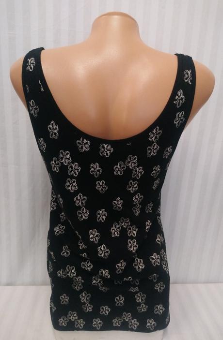 Čierny elastický top so vzorom, scholler, l, l
