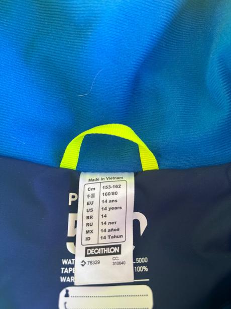 Teplá lyžiarska bunda, decathlon,164