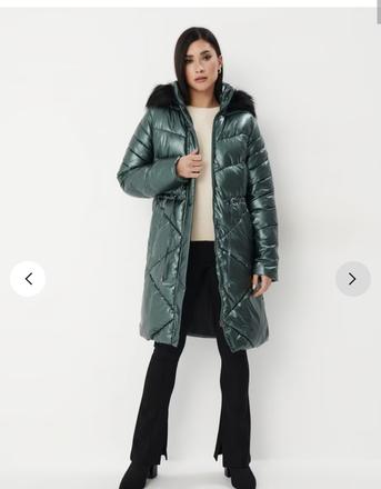 Metalická smaragdová zimná bunda, mohito,34